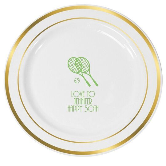 Doubles Tennis Premium Banded Plastic Plates